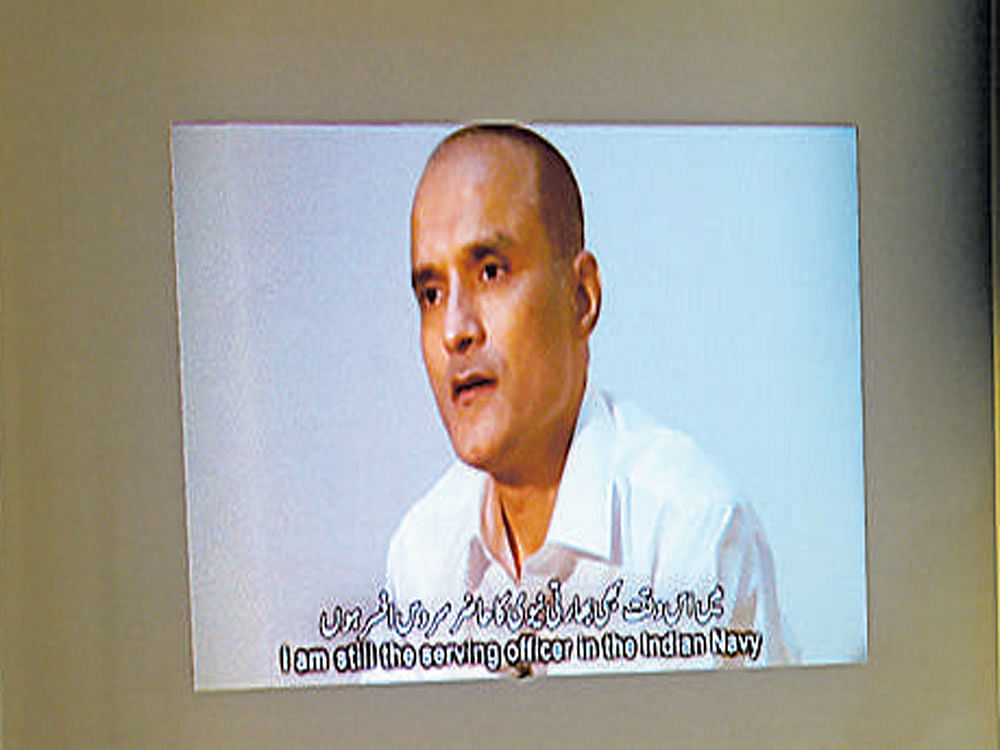 A video showing Kulbhushan Jadhav, arrested on suspicion of spying, at a press conference in Islamabad in 2016. AFP file photo