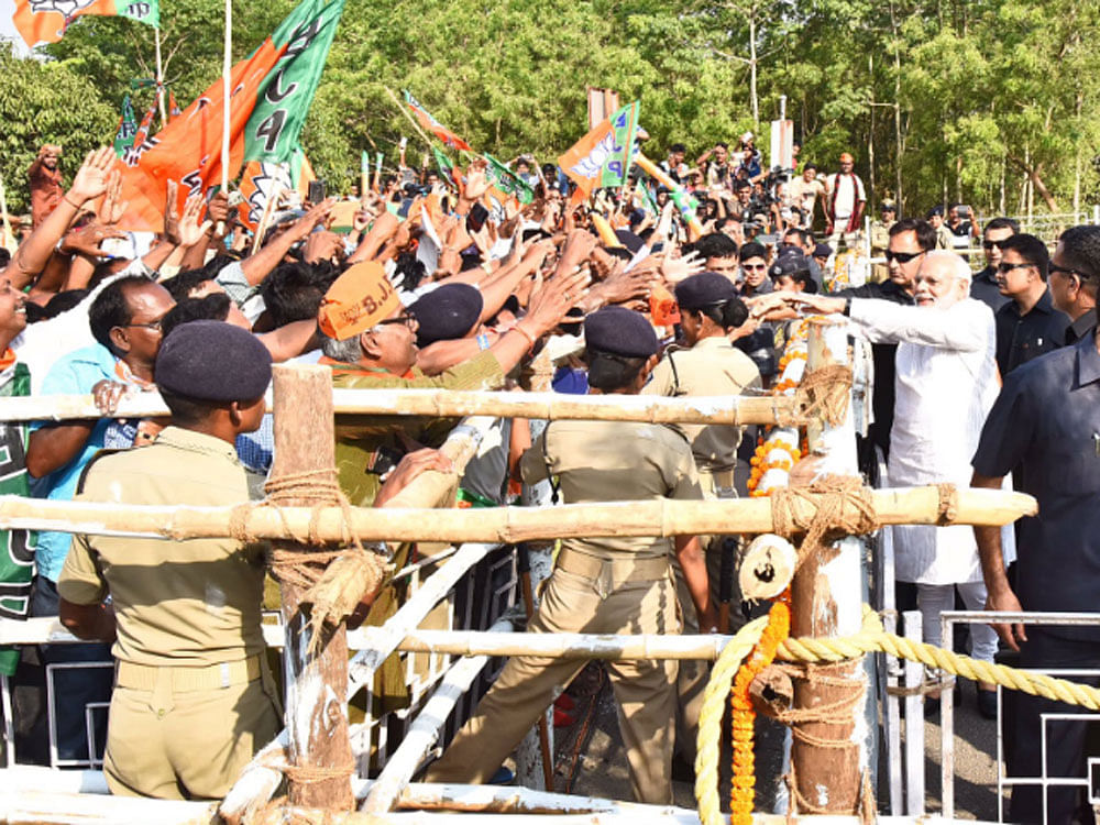 Prime Minister Narendra Modi was given a rousing welcome by the people