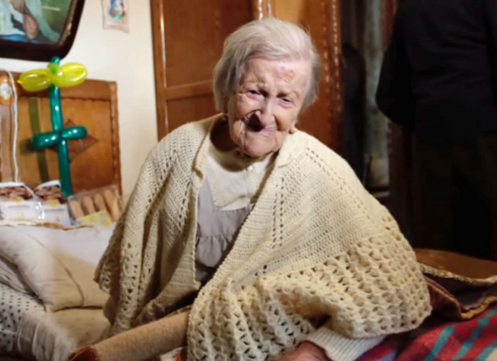 Emma Morano, born on November 29 1899, died at her home in Verbania, northern Italy, the reports said. [Video grab]