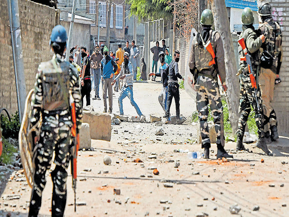 Security forces used tear smoke shells to chase away the protesters, the official said, adding clashes were going on when last reports came in. Press Trust of India file photo