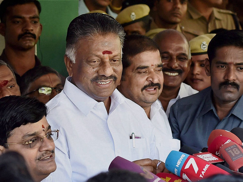 Former Tamil Nadu Chief Minister O Panneerselvam. Press Trust of India file photo