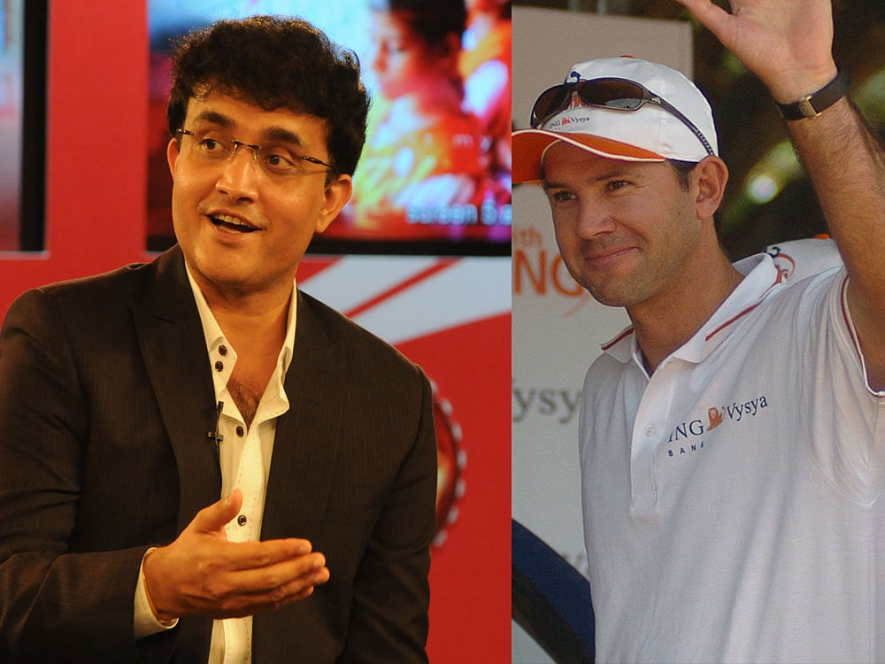 Acclaimed international captains including India's Sourav Ganguly and Australia's Ricky Ponting. Deccan Herald File Photos