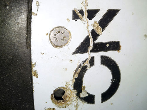 A piece of the flight MH370, which disappeared under mysterious circumstances in March 2014. Photo credit: Reuters