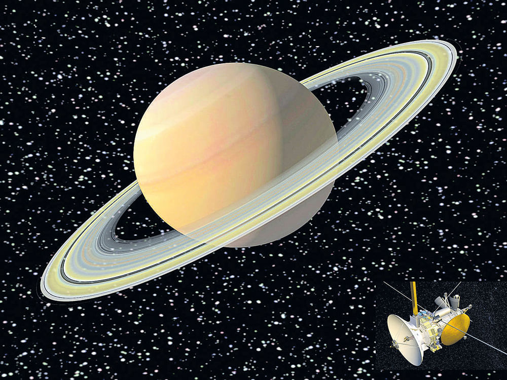 detailed imaging With Cassini (inset), scientists now have data about the size, temperature, composition and distribution of Saturn's rings. photo credit:&#8200;NASA