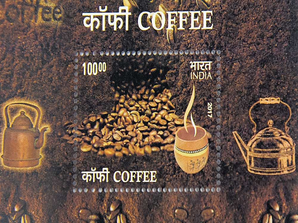 unique The new coffee themed postage stamp is grabbing eyeballs on social media. DH PHOTO BY B H SHIVAKUMAR
