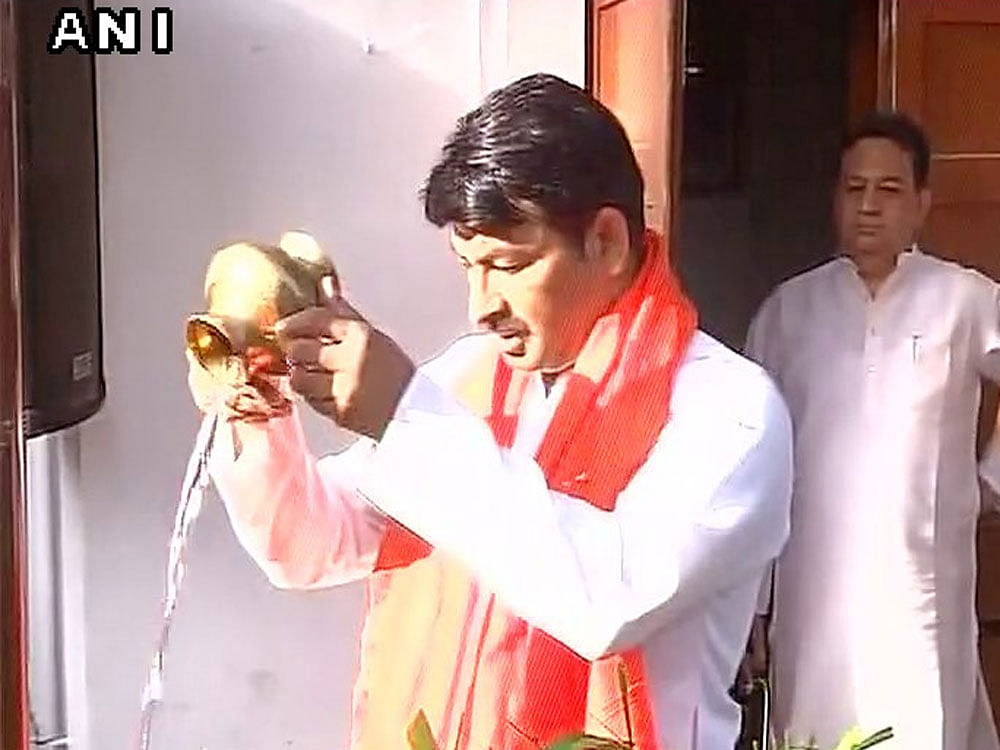 Delh BJP chief Manoj Tiwari said that the every heart is filled with grief over the killing of 25 CRPF men in Sukma and the party will not celebrate the victory.  Picture courtesy ANI