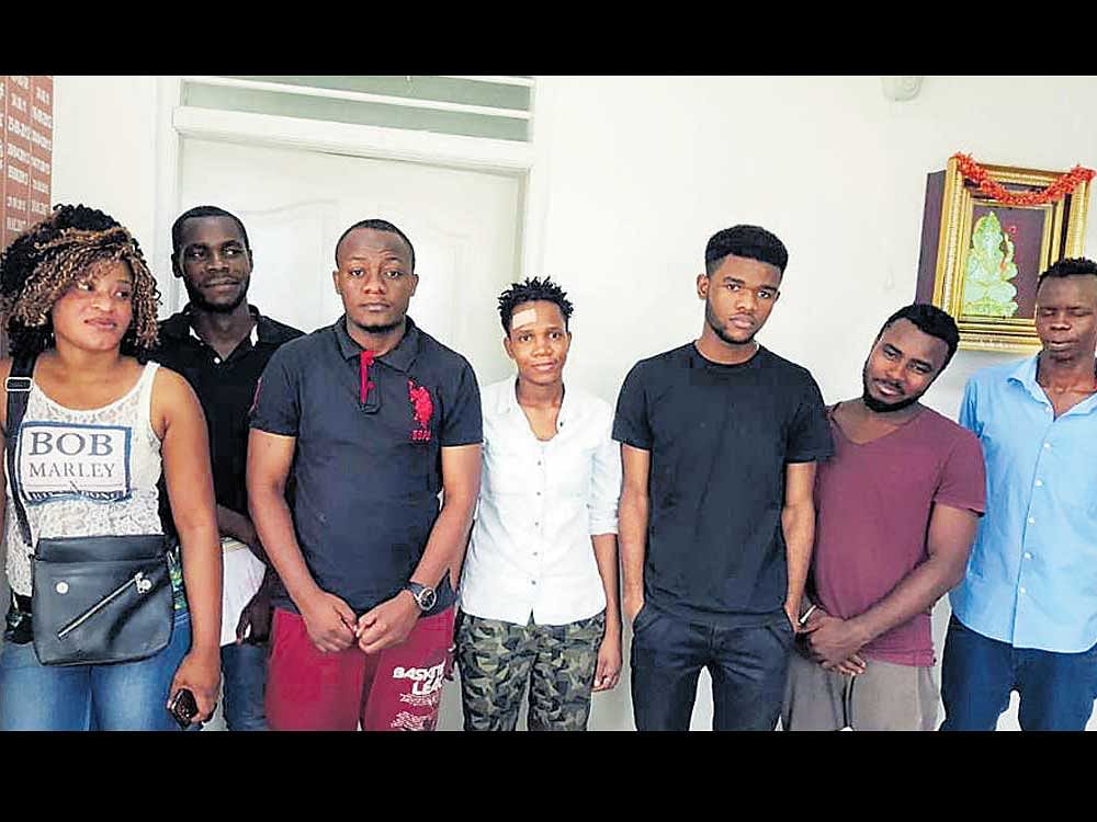 The seven Africans who were ovestaying in the city for sometime.