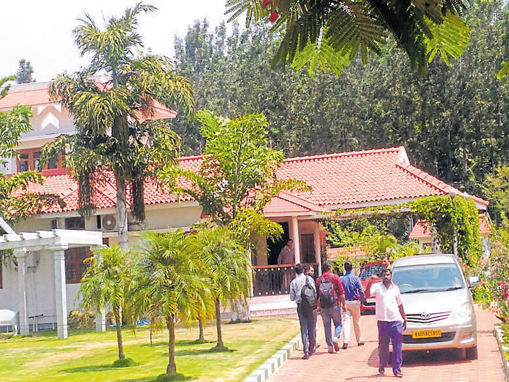 The residence of SLN Group Managing Directors Vishwanathan and Sathappan at Bellur in Kushalnagar.