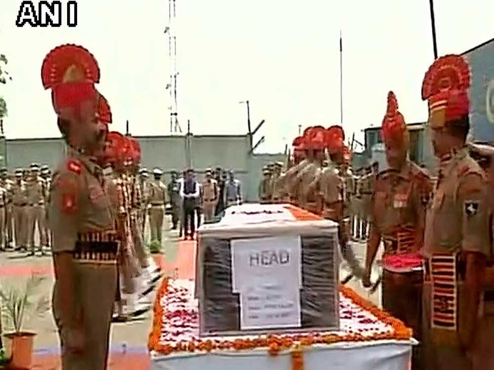 A wreath-laying ceremony was organised in Poonch in their honour which was attended by top ranking security officials. The mortal remains of Singh, who belonged to the 22 Sikh Infantry, have been flown to his native Vainpoin village in Punjab's Tarn Taran district. The body of Prem Sagar, of the 200th Battalion of BSF, has been flown to New Delhi for further journey to his native place in Uttar Pradesh. Picture courtesy ANI