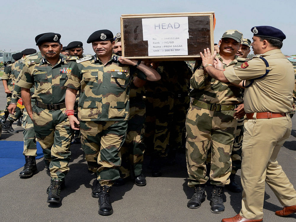Kamal Choubey was present for the cremation of the two jawans who were killed in the Pakistani ambush, and has said that the Army and BSF will revise their SoP following the incident. Photo credit: PTI.