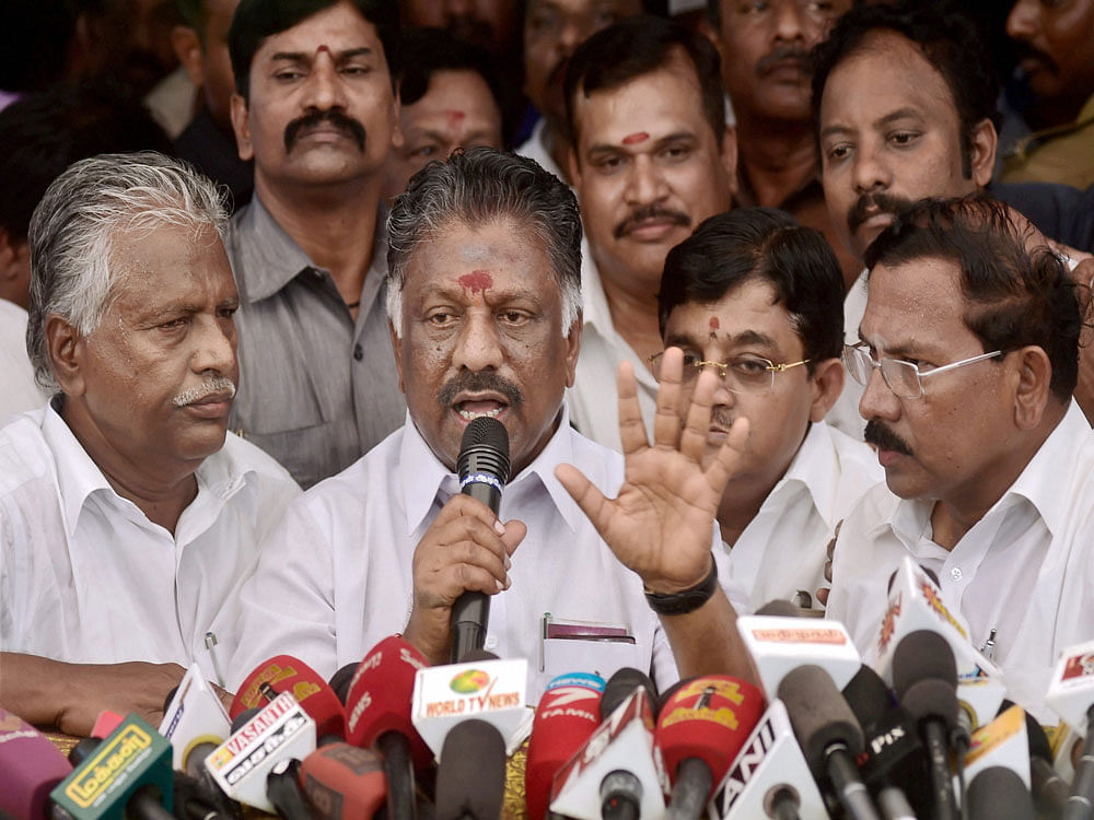 'I had discussed about the treatment given to 'Amma' (Jayalalithaa) at the hospital when I was the chief minister. But the situation was such that we were not able to see her even once during the 74 days when she was there in the hospital', Panneerselvam said. PTI file photo