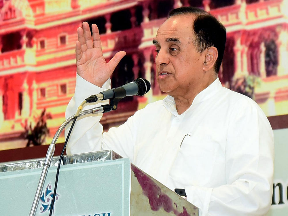 Subramanian Swamy asserted that the government would even resort to making laws if needed to build the Ram temple in Ayodhya. File photo