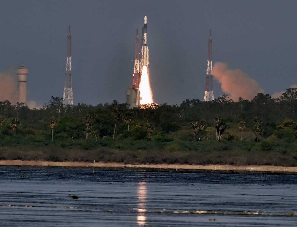 GSAT-9, carried by a Geosynchronous Satellite Launch Vehicle (GSLV-F09), will enable a range of services to India's neighbours, including in telecommunication, television, Direct-to-Home, VSATs, tele-education and tele-medicine. PTI File Photo