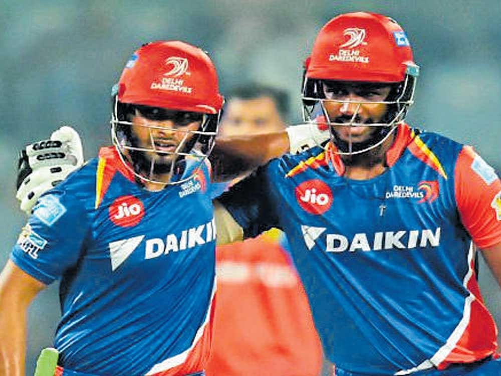 Rishabh Pant (left) and Sanju Samson's form augurs well for Delhi as they seek play-offs berth. afp