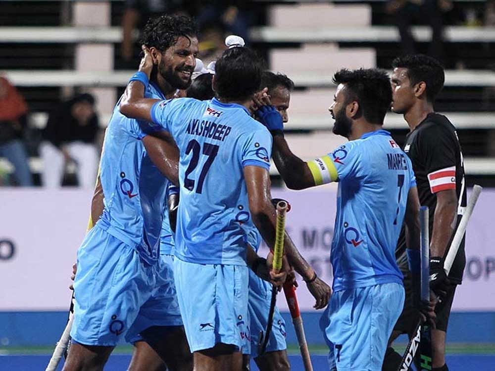 Captain Manpreet Singh's brilliant flair in the fifth minute saw him break into the circle down the right flank and feed a cross to Mandeep, who failed to deflect the ball toward the goal. Image courtesy Twitter
