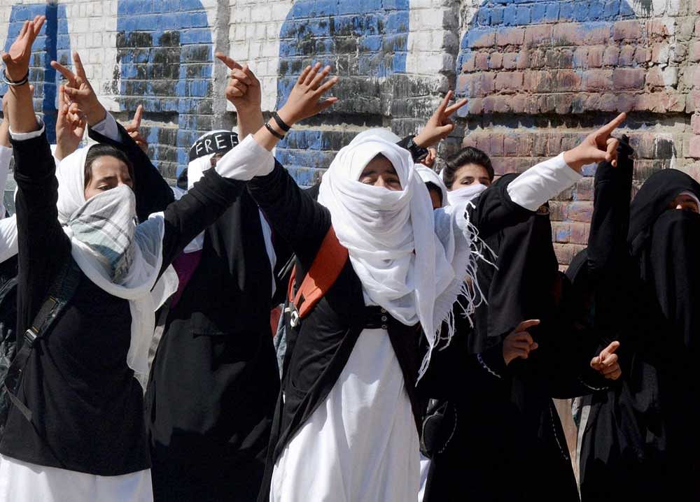 The march, which was taken out in Tral area, 35 kms from here, was stopped by the security forces. Enraged over it, the students threw stones at security personnel, who in retaliation baton charged the them. Press Trust of India file photo