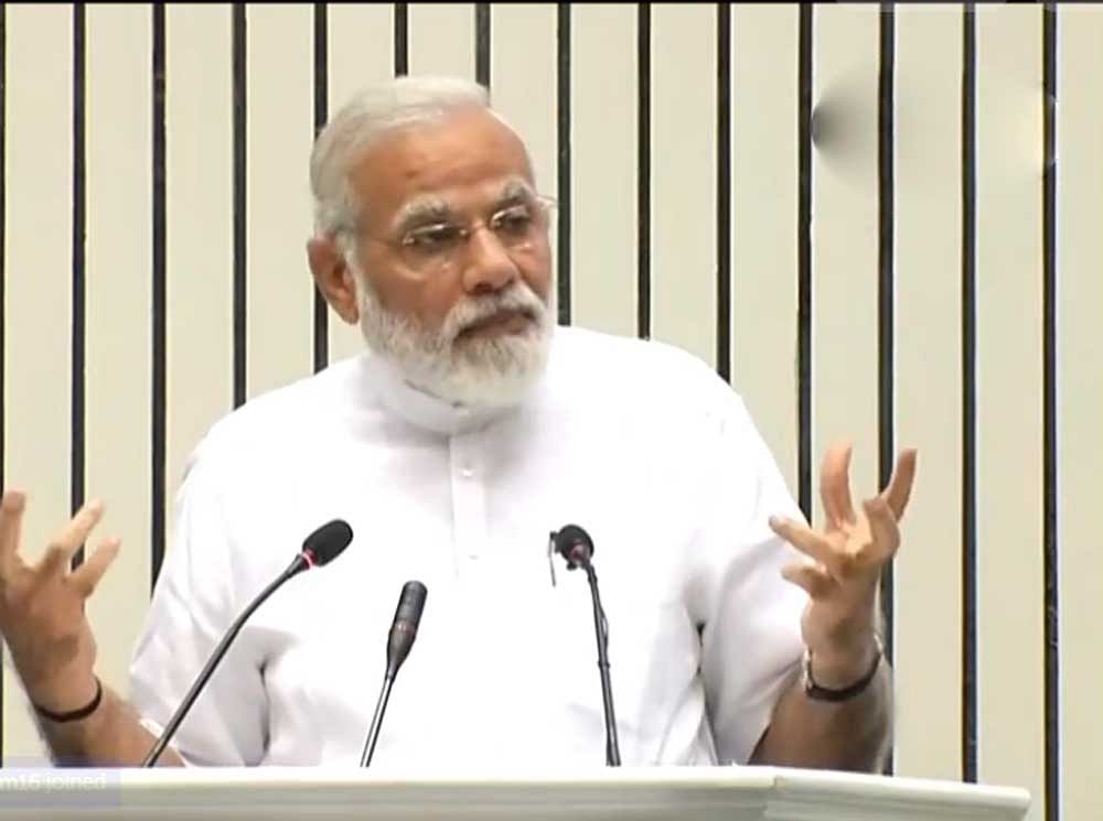 Prime Minister Narendra Modi speaking in the launch of ICMIS. Video grab/ ANI