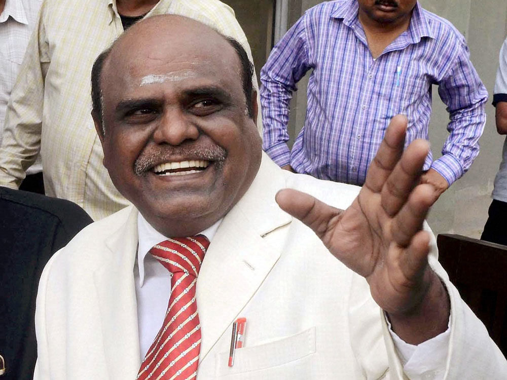 Justice Karnan, who arrived Chennai on Tuesday and was staying in the State Guest House at Chepauk in the city, left the room in the morning.