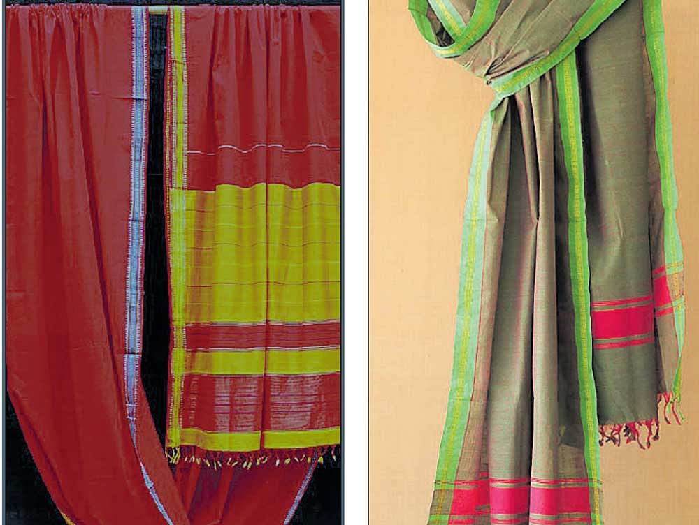 Several handwoven products, including dupattas and  sarees, will be on display at the four-day exhibition  'Ragi Kana' to be held at Sri Ramakrishna Samagra  Shikshana Kendra, off Bannerghatta Road, from Friday.