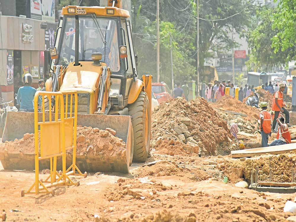 Church Street is being upgraded under TenderSURE project. Deccan Herald photo