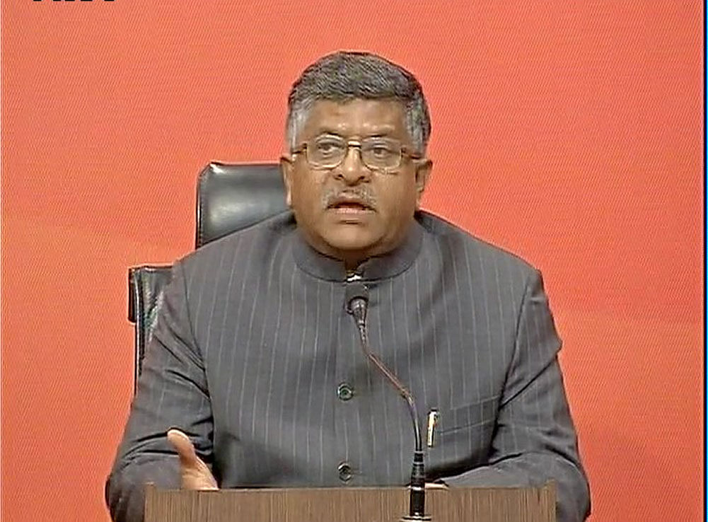 IT Minister Ravi Shankar Prasad said the systems run by the National Informatics Centre were secured and running smoothly.  File Photo