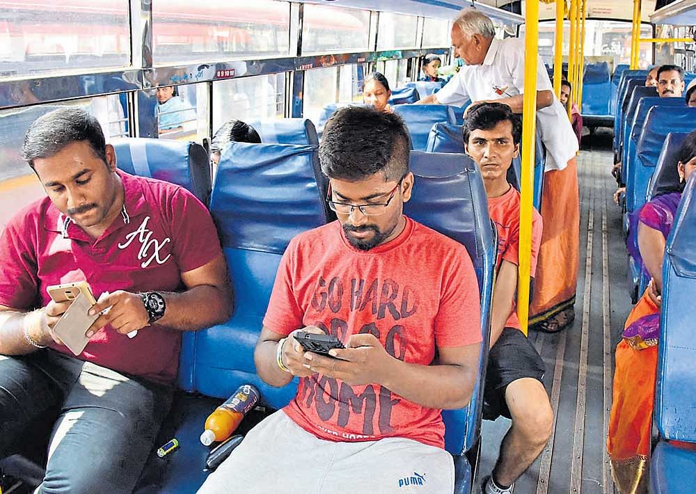 Many Bengalureans say that providing services like free Wi-Fi will make buses a popular mode  of transport.  DH PHOTO BY B K JANARDHAN.