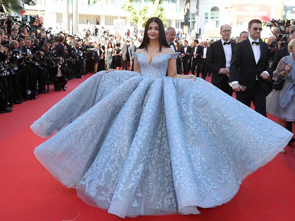 Model Aishwarya Rai poses for photographers upon arrival at the screening of the film Okja at the 70th international film festival, Cannes, southern France, Friday, May 19, 2017. AP/PTI
