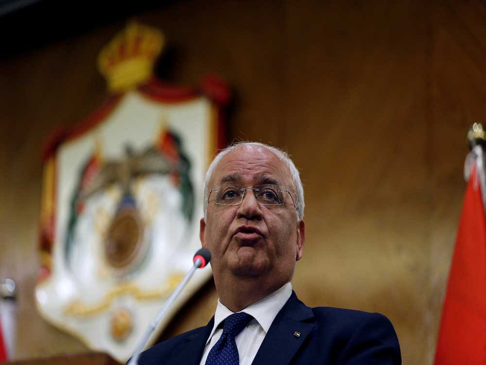 Saeb Erekat said that moving the US Embassy to Jerusalem would end the peace process between Iran and Palestine. Photo credit: reuters.