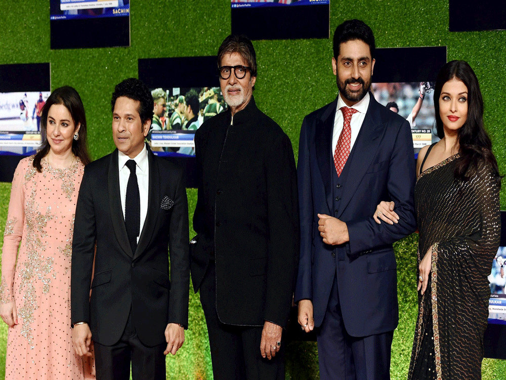 Eminent personalities, including the Bachchan family, were present for the premiere of the Sachin Tendulak biopic 'Sachin: A billion Dreams'.