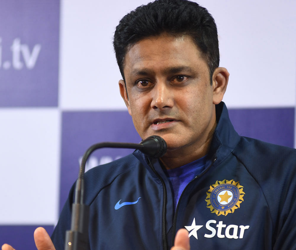 Kumble's term expires at the end of the Champions Trophy in England. DH File Photo