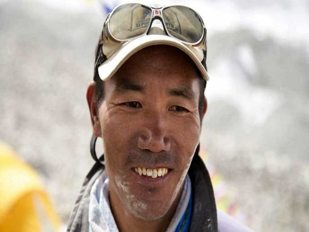 A 47-year-old Nepalese Sherpa today scripted history by becoming the third climber to scale Mount Everest for a record 21 times. Kami Rita Sherpa stood atop the 8,848 metre peak, the world's highest, at 8:15 am. Picture courtesy Twitter