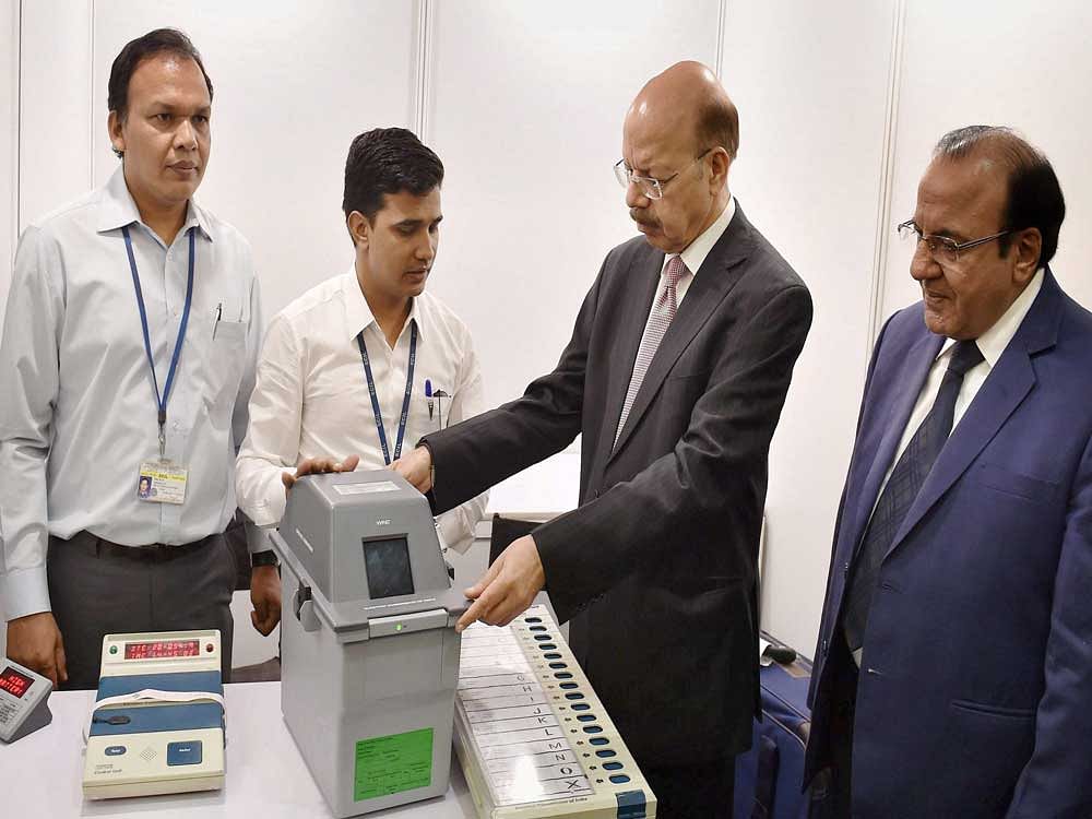 The commission said that 'tampering or allowing the changing of internal circuit etc., of the EVM is like saying that they should be permitted to manufacture a new machine and introduce their new EVMs in our system'. PTI file photo