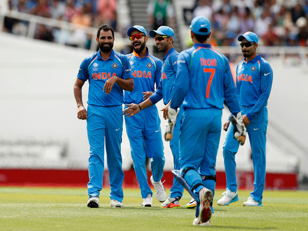 Mohammad Shami and Bhuvneshwar Kumar rallied India to a win over New Zealand in the first practice match ahead of the Champions Trophy. Photo credit: Reuters.