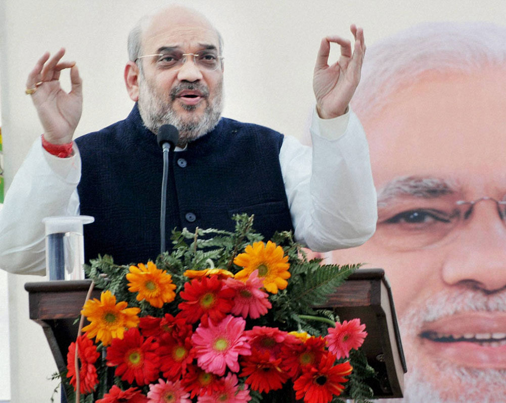 Citing various achievements of the Narendra Modi government, Shah said that both direct and indirect taxes have witnessed a growth rate of 20%, which is unprecedented in the history of independent India. In Picture: Amit Shah. Photo credit: PTI.