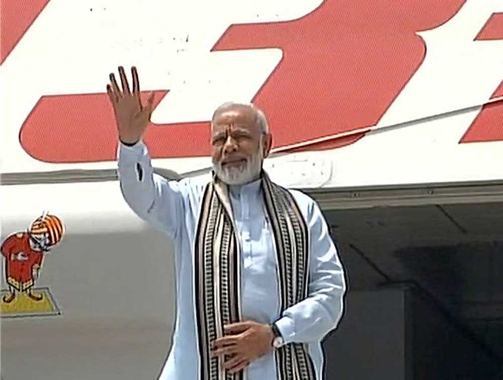 Prime Minister Narendra Modi today embarked on a four-nation tour of Germany, Spain, Russia and France. ANI Photo