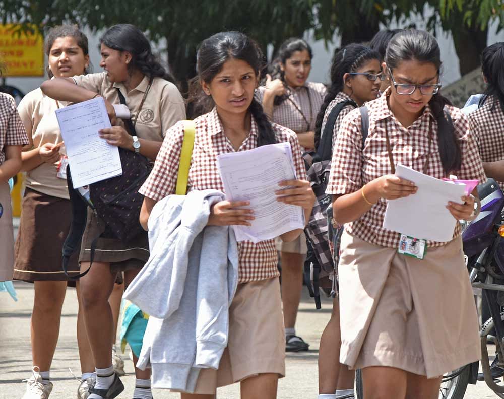 ICSE (Class X) and ISC (Class XII) Examination, 2017, showed a marginal increase in pass percentages over the previous year's results, said Gerry Arathoon, CEO of the Council.   DH file photo