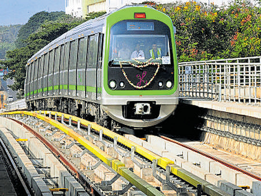 However, Metro services between Rajajinagar and Nagasandra will continue as usual, the Bangalore Metro Rail Corporation Limited (BMRCL), said in a release. DH file photo