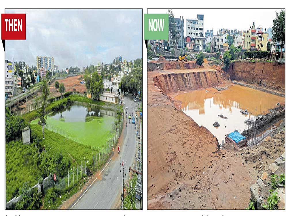 DH had reported on Tuesday how the government was building a road over a kalyani (stepped temple tank) to help a private land developer. With the construction of the road, three-fourths of the tank space will be covered, with just a token tank remaining.