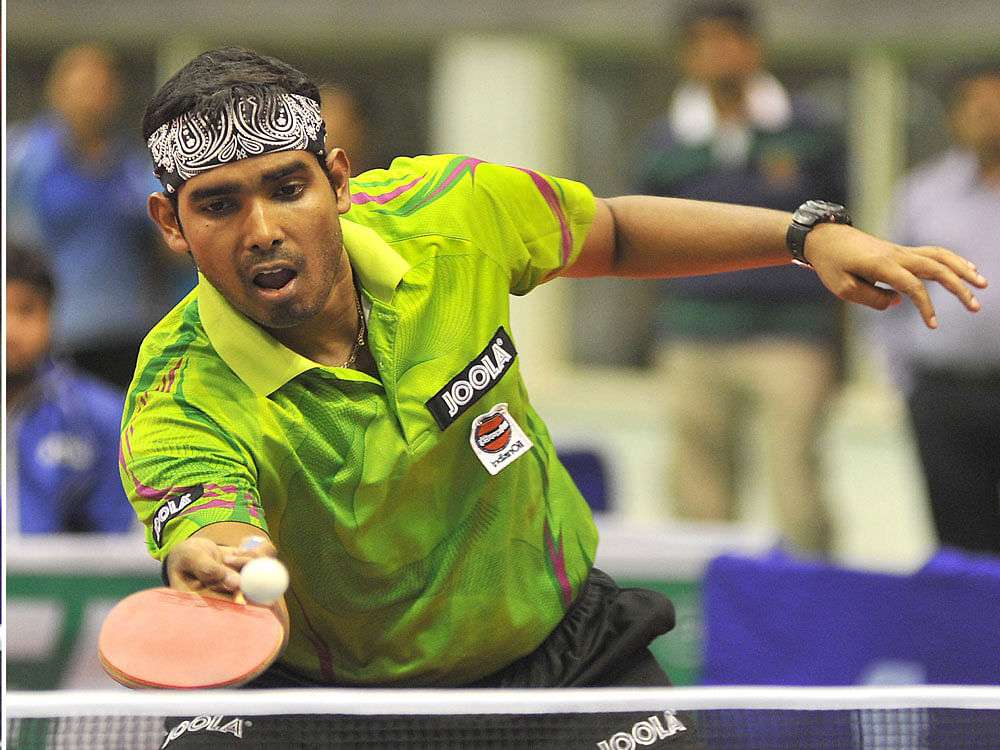 Sharath Kamal was one of the two Indians to survive the first round of the 2017 World Table Tennis Championships. file photo.