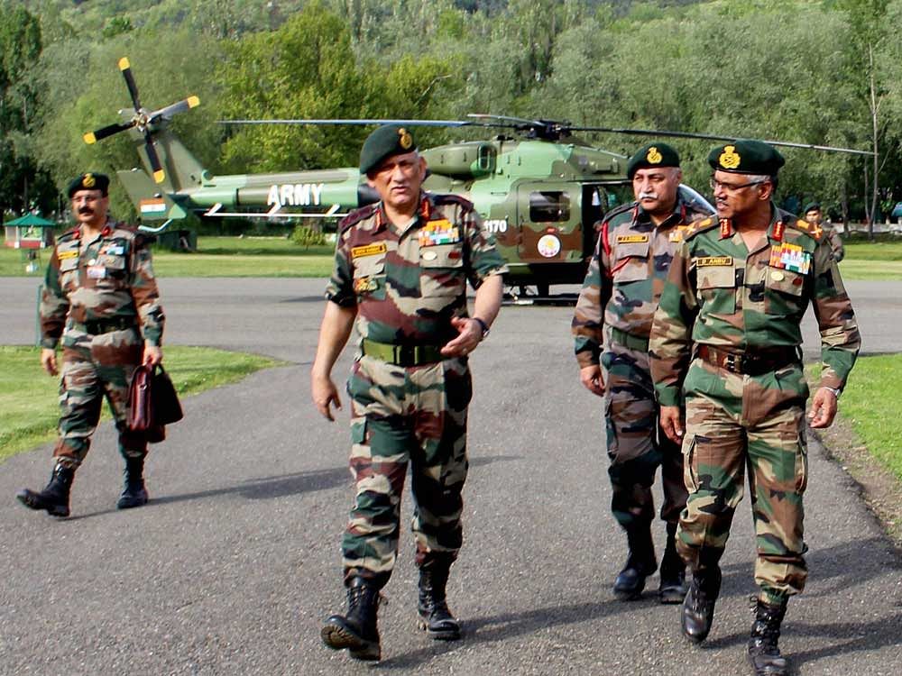 Rawat, who arrived here for a one-day visit, was briefed by senior army commanders on the prevailing security situation and the recent operations conducted by the security forces. PTI