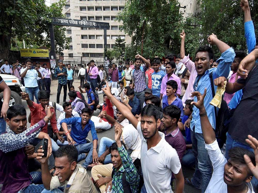 Students who appeared for the Bihar Intermediate (also called Class XII) exams, were seething with rage over the callous attitude of BSEB officials. Along with nearly 500 other students, they staged a protest outside the BSEB office here. PTI