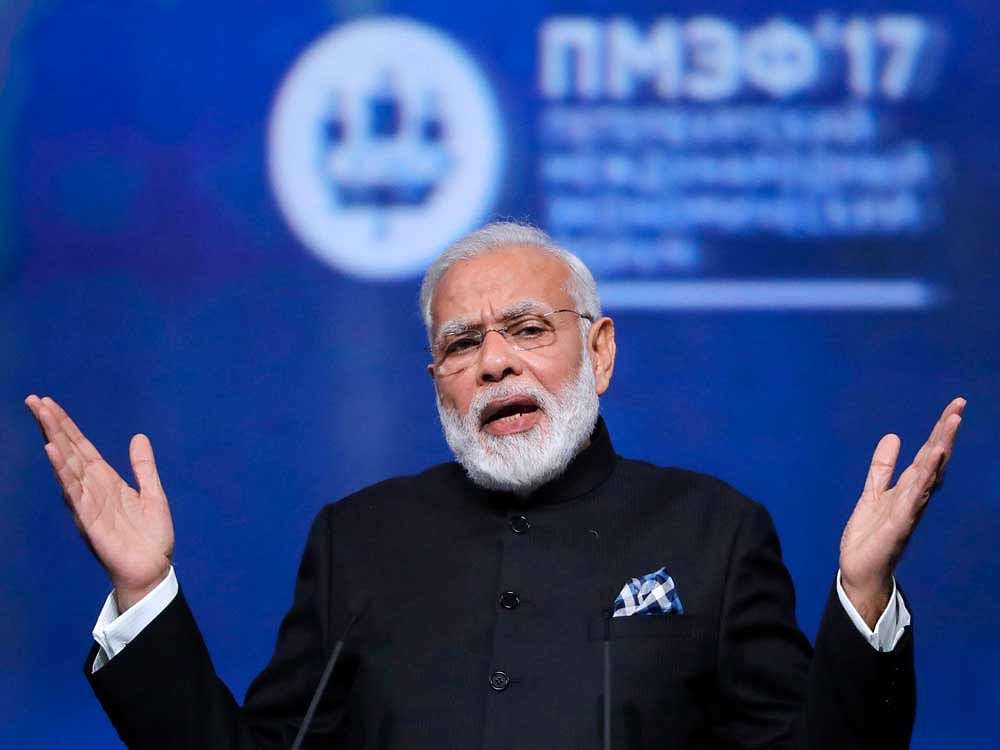 Indian Prime Minister Narendra Modi gestures during a session of the St. Petersburg International Economic Forum (SPIEF), Russia, Reuters Photo