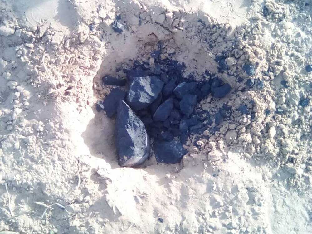The mysterious rock created panic in the Bhankrota area of Jaipur. DH photo