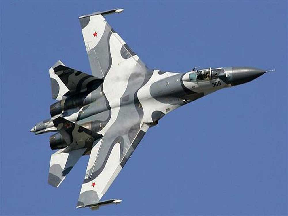 A Russian Su-27 jet fighter. Picture courtesy Twitter for representation only