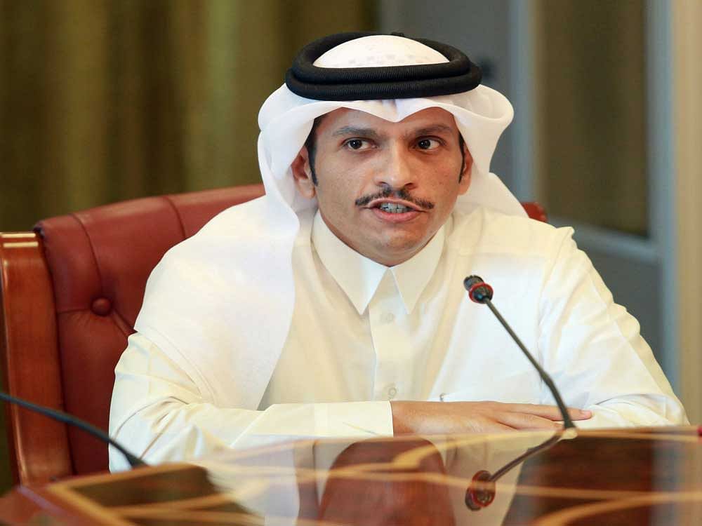 Qatar's foreign minister Sheikh Mohammed bin Abdulrahman al-Thani speaks to reporters in Doha, Qatar, June 8, 2017. REUTERS