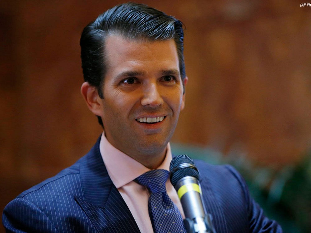 Donald Trump Jr., left no stone unturned in defending his father during Comey's testimony. Photo credit: twitter.