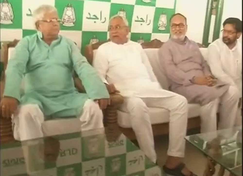 Lalu Prasad Yadav wished for a grand alliance at the centre on the occasion of his birthday. photo credit: ANI.