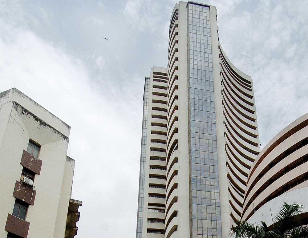 The Sensex only ended marginally higher owing to a rush to book profits. file photo