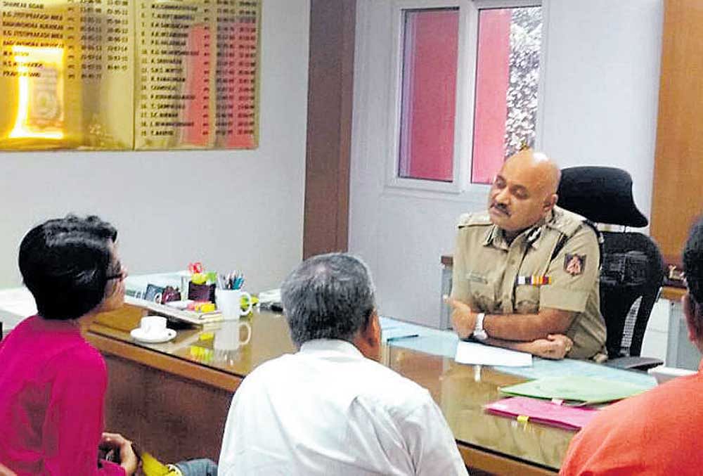 Representatives of residents' welfare associations meet City Police Commissioner Praveen Sood on Wednesday.