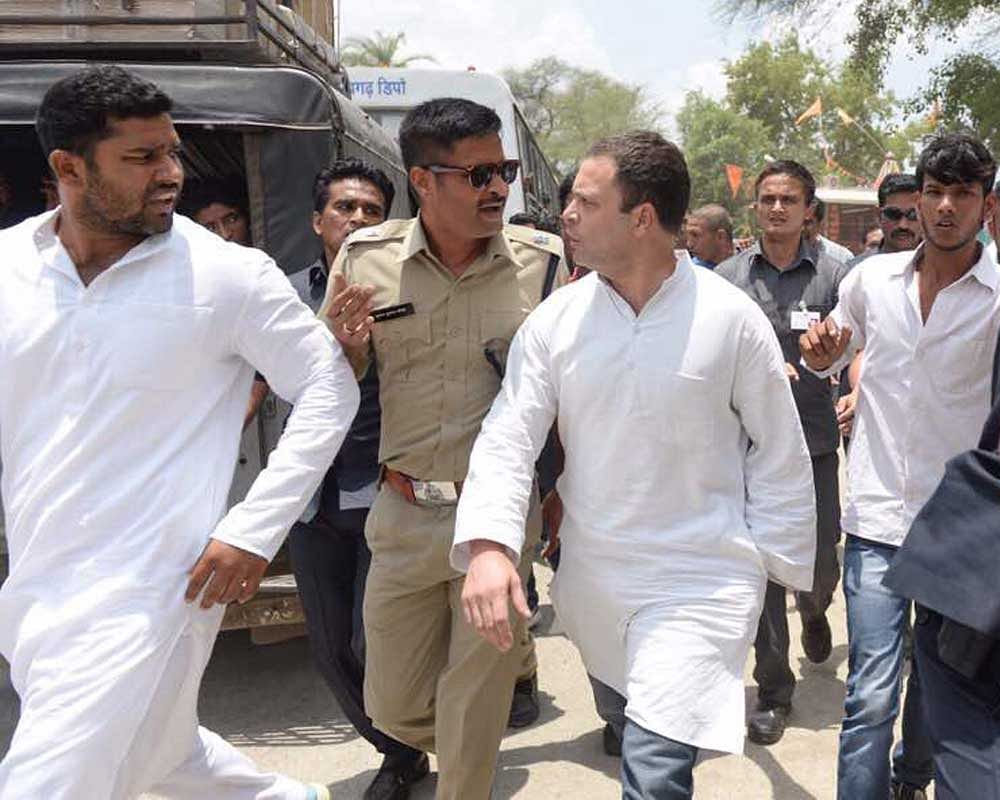 The BJP constantly terms Rahul Gandhi as a 'weak and an ineffective leader', the Sena pointed out and said if that was so, it had no reason to bar him from entering Mandsaur. File photo